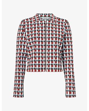Zankov Sauve Geometric-Pattern Jersey Jacket - Multicolour