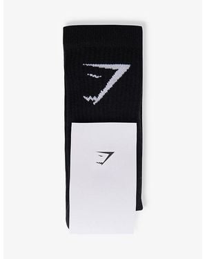 GYMSHARK Branded Pack Of Three Cotton-Blend Socks - Black