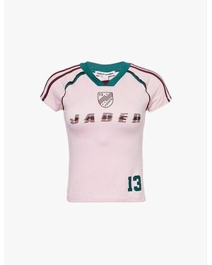 Jaded London No.13 Football Baby-Tee Jersey T-Shirt - Pink