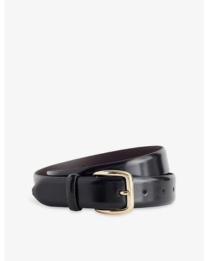 Nour Hammour Classic Buckle Leather Belt - Black