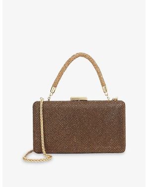 Dune Beaut Metallic Woven Clutch Bag - Brown