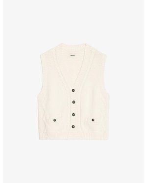 Zadig & Voltaire Mally V-Neck Knitted Vest - Natural