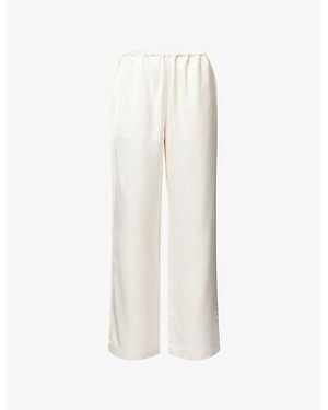 RÓHE Frames Elasticated-Waist Wide-Leg Satin Trousers - White