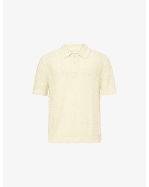 GANT Checked Linen And Cotton-Blend Polo Top - Yellow