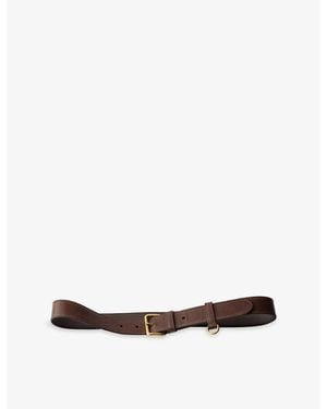 Prada Antiqued Leather Belt - White