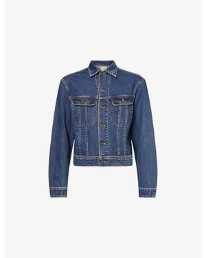 Austin Post Rodeo Topstitch-Detailing Denim Jacket - Blue