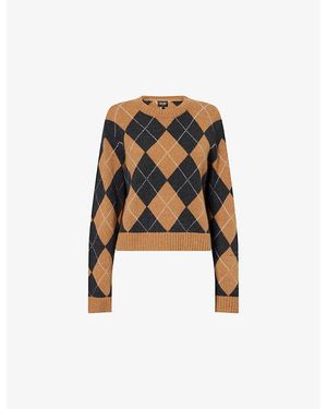 ME+EM Argyle Relaxed-Fit Cashmere Jumper - Black