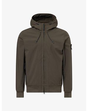 Stone Island Garment Soft Shell Hood Jacket - Green
