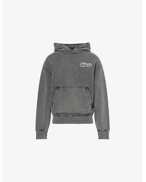 Amiri Neon Lights Beaded Cotton-Jersey Hoodie - Grey