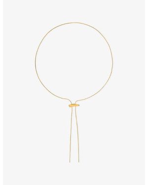 La Maison Du Couturier Amadeus Lines Long Nugget 18Ct- Plated Brass Necklace - White