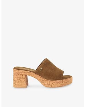Carvela Kurt Geiger Genova Block-Heel Suede Sandals - Brown