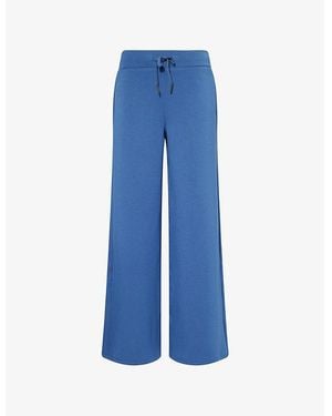 Spanx Air Essentials Wide-Leg High-Rise Stretch-Woven Jogging Bottoms - Blue