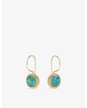 La Maison Du Couturier Amadeus Arizona 18Ct Vermeil And Vintage Drop Earrings - Blue