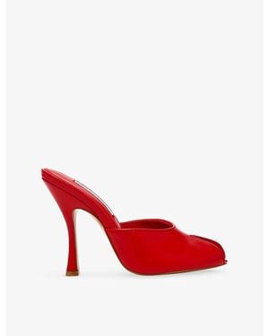 Steve Madden Jaylee Leather Heeled Mules - Red