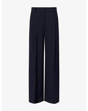 Galvan London Roman Wide-Leg Twill Pants - Blue