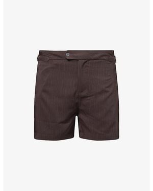 Raith Silus Tailored Waist-Adjuster Swim Shorts - Brown