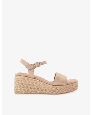 Carvela Kurt Geiger Portofino Flatform Faux-Leather Sandals - Natural