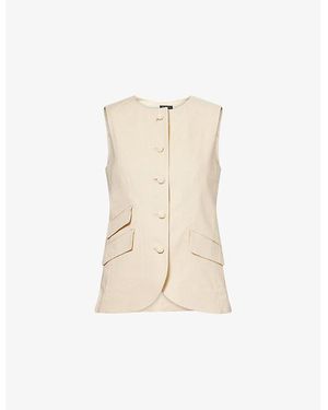 Rag & Bone Slade Flap-Pocket Linen-Blend Vest - Natural