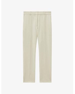 JOSEPH Coleman Straight-Leg Mid-Rise Stretch-Cotton Pants - Natural