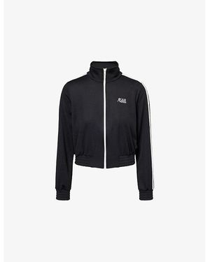Sporty & Rich Sports Elio Embroidered-Logo Woven Track Jacket - Black