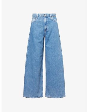 Theory Wide-Leg Denim-Blend Jeans - Blue