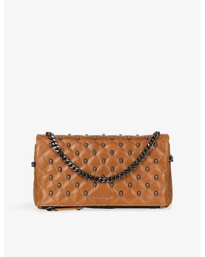 The Kooples Héritage Small Leather Clutch Bag - Brown