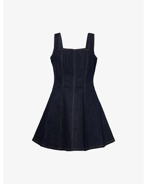 PAIGE Perla Panelled Denim Mini Dress - Blue