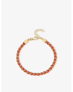 La Maison Du Couturier Assya Panama 18Ct-Plated Sterling- And Silk Kuna Friendship Bracelet - Red