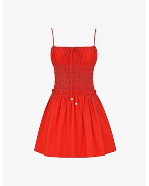 Mistress Rocks Shirred Gathered Woven Mini Dress