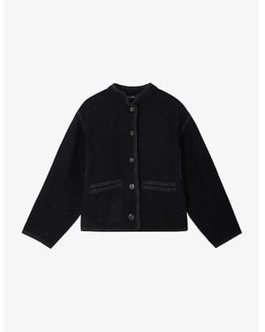 Soeur Olympe High-Neck Wool Bomber Jacket - Black