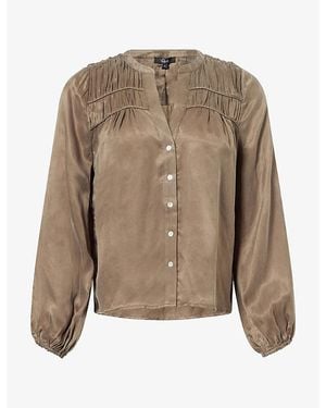 Rails Cadence Puffed-Sleeve Cupro Blouse - Brown