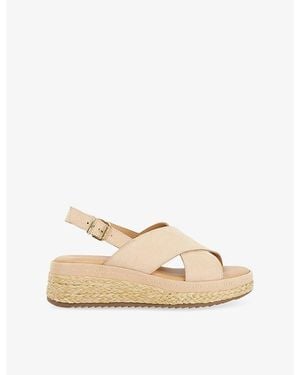 Dune Kiya Nubuck-Leather Sandals - Natural