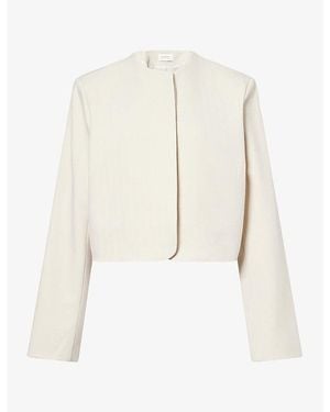 Dissh Cyrus Cropped Woven Blazer - White