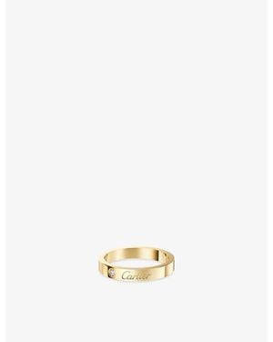 Cartier C De 3Mm 18Ct- And 0.03Ct Brilliant-Cut Diamond Wedding Ring - Metallic