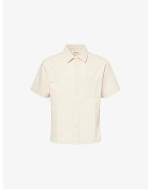 FRAME Patch-Pocket Short-Sleeve Cotton Shirt - Natural