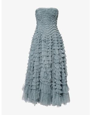 Needle & Thread Hattie Ruffled Woven Gown - Blue