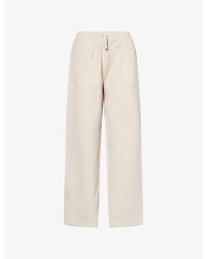 ADANOLA Loopback Straight-Leg Cotton-Fleece Jogging Bottoms - Natural