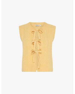 OMNES Jacob Tie-Front Stretch-Knit Vest - Yellow