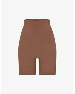 Skims Sculpt Fitted Stretch-Woven Shorts Xxxxl - Brown