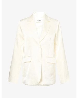 4th & Reckless Laura Single-Breasted Satin Blazer - White