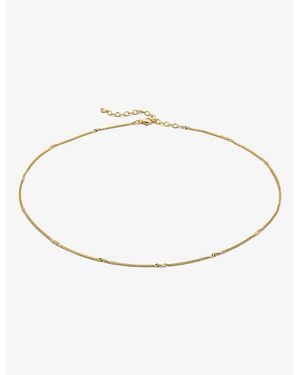 Monica Vinader Curb Twist 18Ct-Plated Vermeil Sterling- Choker Necklace - White