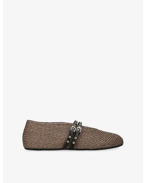 Alaïa Ballerinas Woven Flats - Brown