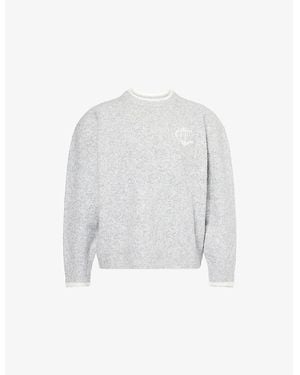 The Couture Club Emblem Appliqué Knitted Polo Top - White
