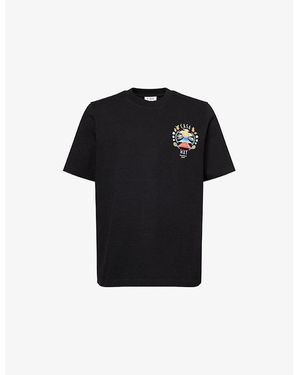 CASABLANCA Brand-Print Cotton-Jersey T-Shirt - Black
