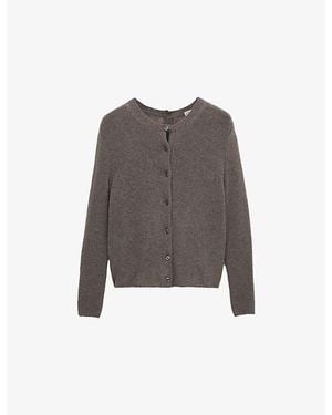 Loewe Ribbed Long-Sleeve Cashmere Blend Cardigan - Brown