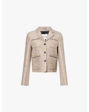 ME+EM Cropped Patch-Pocket Cotton-Blend Jacket - Natural