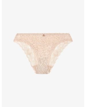 Aubade Rosessence Mid-Rise Stretch-Lace Briefs - White