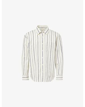 GANT Relaxed-Fit Dobby Stripe Cotton Shirt - White