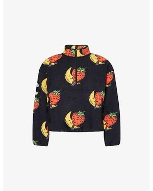 The North Face X Shf Strawberry-Print Fleece Jacket - Black