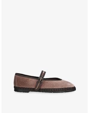 Flabelus Pierre Velvet Ballet Flats - Brown